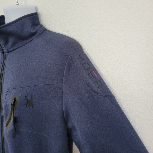 Spyder Active Men's Navy Blue Zip Up Jacket ProW-B Size XL - Picture 4 of 9